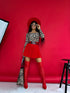Pleated shorts + double belt J72 - RED PRE-ORDER